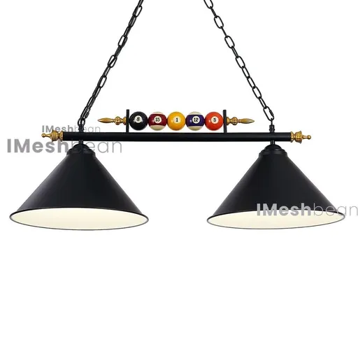 [FW20698] 43" Hanging Pool Table Lights Fixture Billiard Pendant Lamp w/5 Billiard Balls