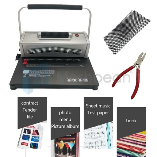 [KQ21166] Electric Coil Spiral Binding Machine 46 Holes Spiral Coil Book Binder w/100 Coil