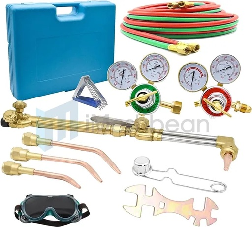 [WE20525] Oxy Acetylene Torch Kit Medium Duty Cutting Torch Brazing Torch Kit with Dual Gas Welding Hose Regulator