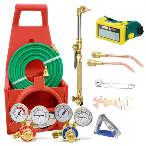 [WE21173] iMeshbean Portable brazing torch kit with Gauge Oxygen Acetylene Welding Cutting Torch Kit