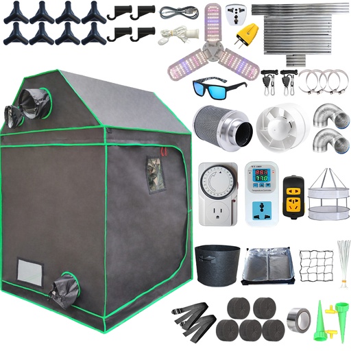 [AG21518] 48"x48"x83" Complete Roof Grow Tent Kit w/LED Full Spectrum Grow Light+Air Filte