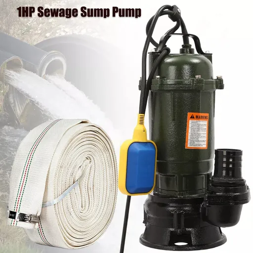 [PU20635] 1HP 750W Cast Iron Sewage Submersible Sump Pump 4000GPH w/66ft HOSE 110V